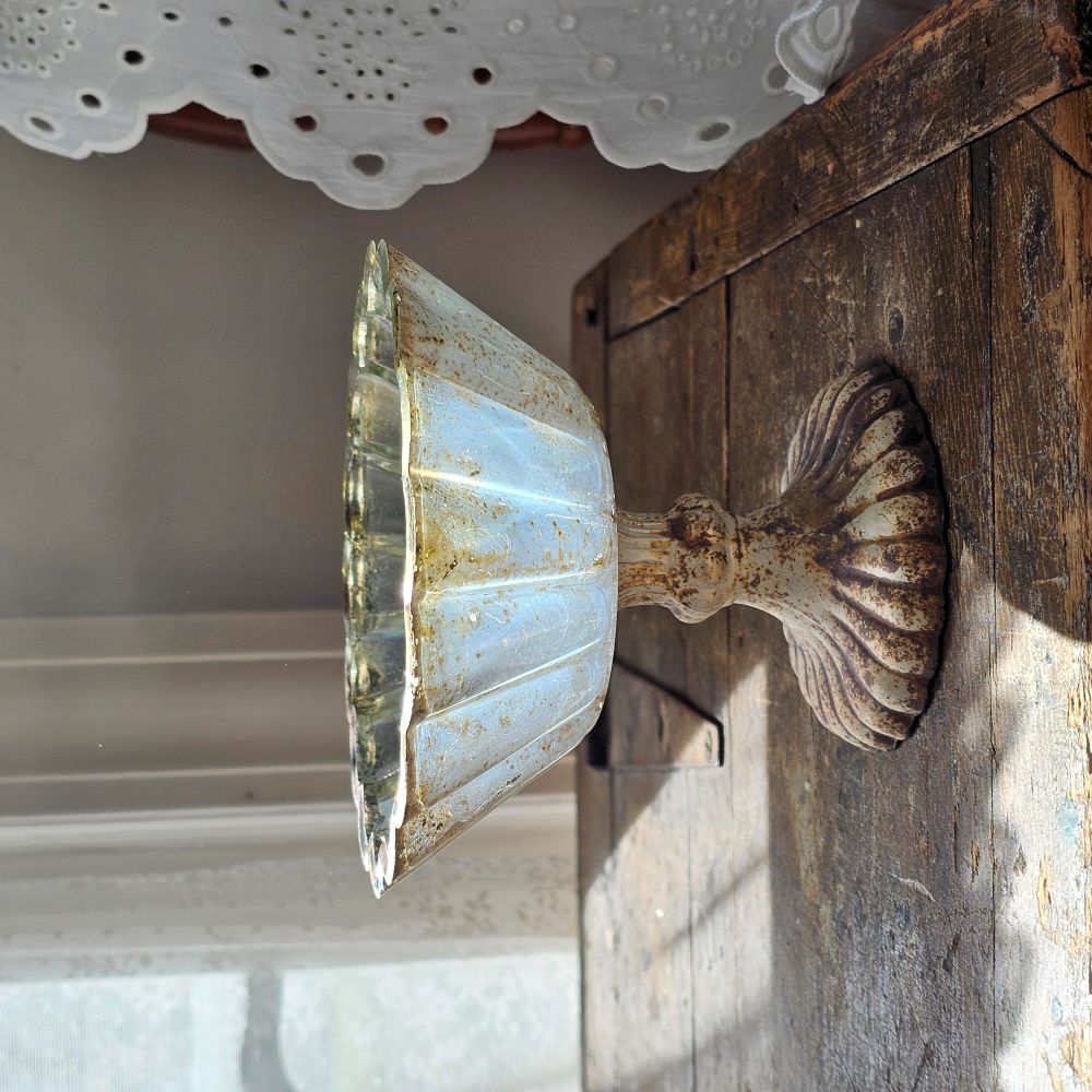 Bol sur pied effet verre de Mercure vieilli