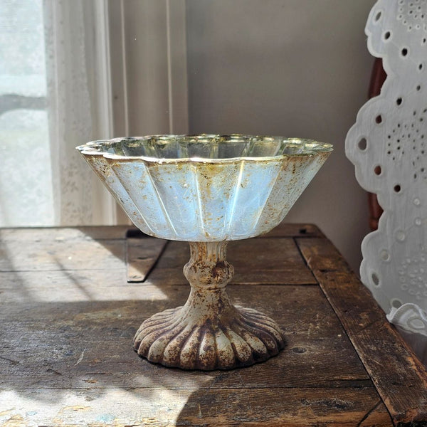 Bol sur pied effet verre de Mercure vieilli