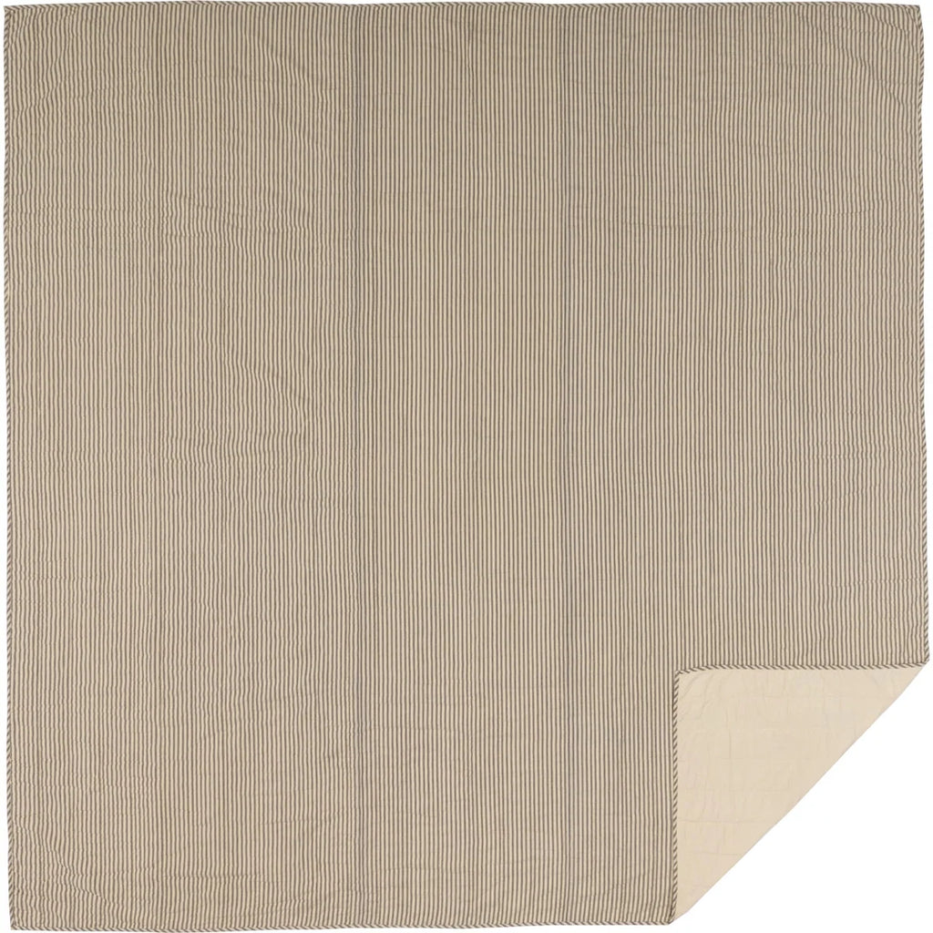 Antraciet Ticking Stripe Quilt