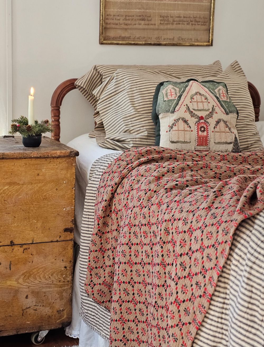 Antraciet Ticking Stripe Quilt