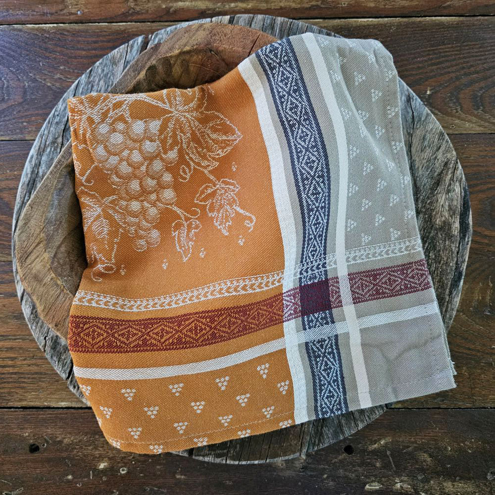 Serviette en jacquard tissé style campagne française