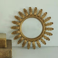 Miroir mural convexe en feuille d’or