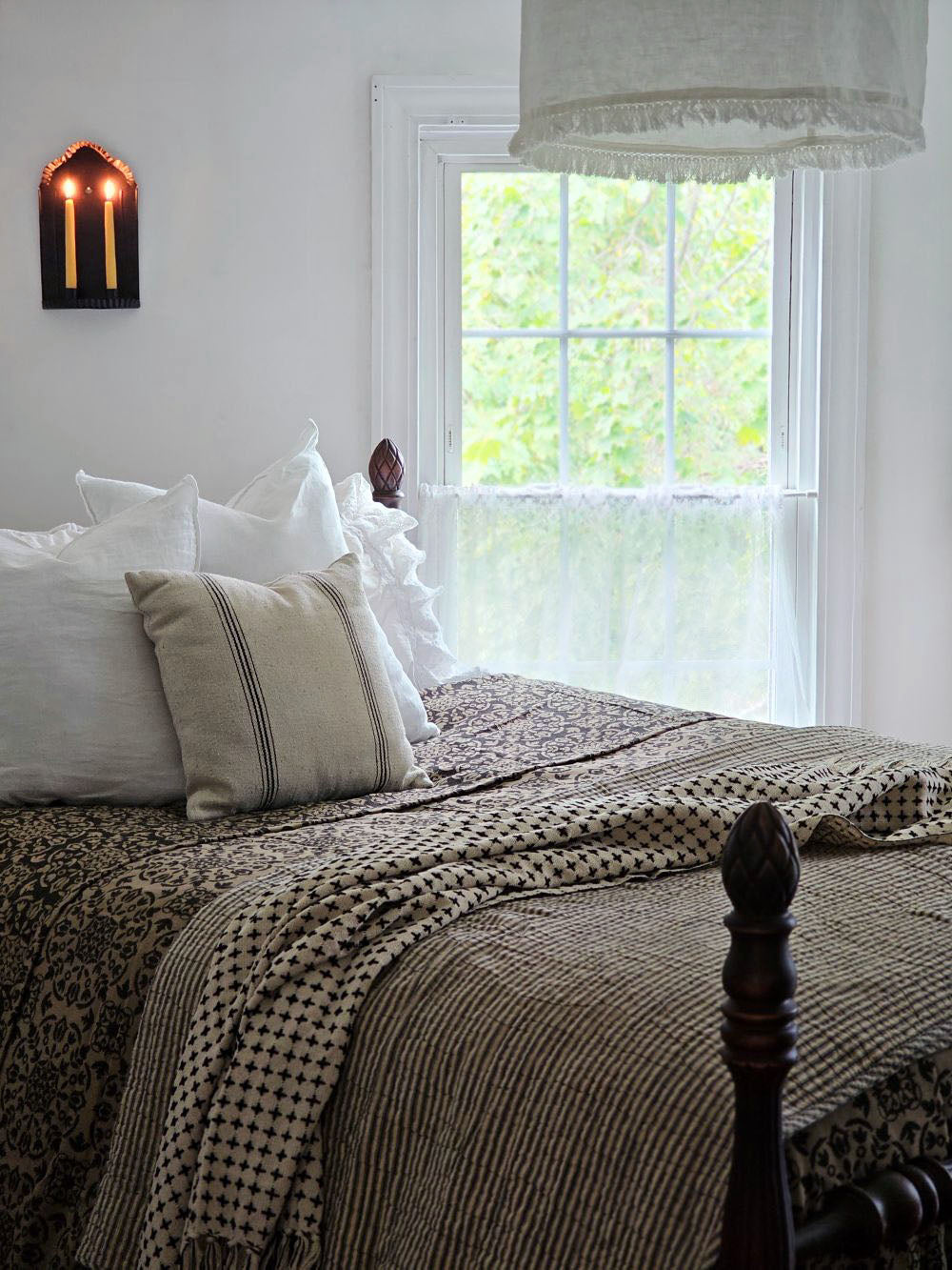 Antraciet Ticking Stripe Quilt