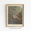 Vintage-Kunstdruck mit Fasanenmotiv