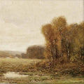 Vintage-Kunstdruck einer herbstlichen Landschaft
