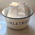 Weiße Emaille-Toilettenartikel-Schale