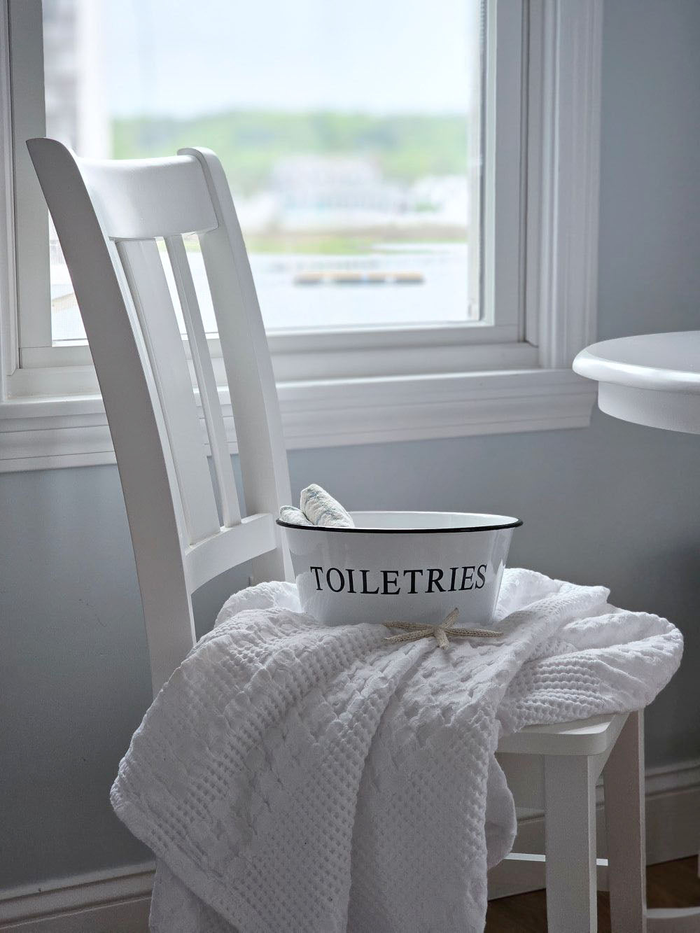 Weiße Emaille-Toilettenartikel-Schale