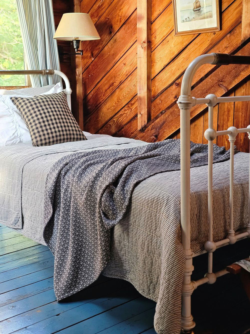 Plaid d'inspiration galloise, bleu marine