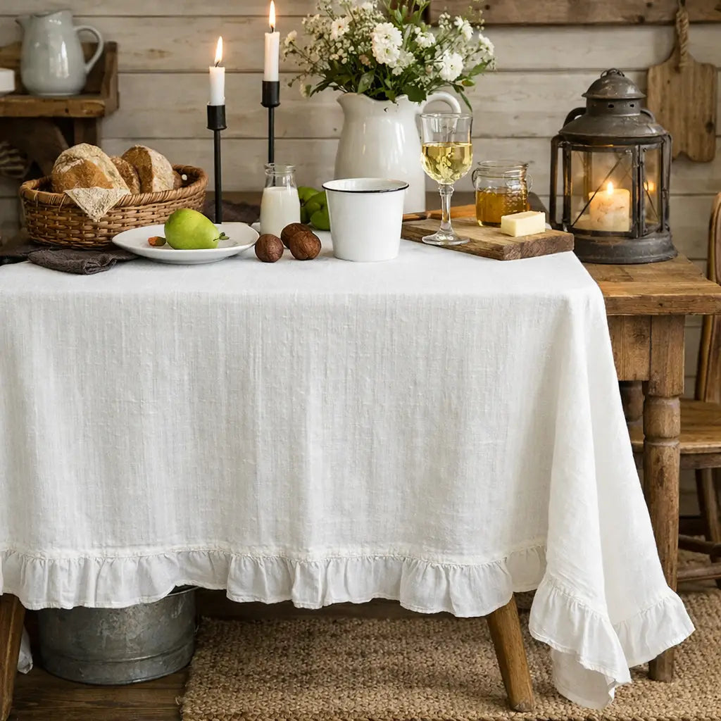 Nappe Prairie blanche à volants