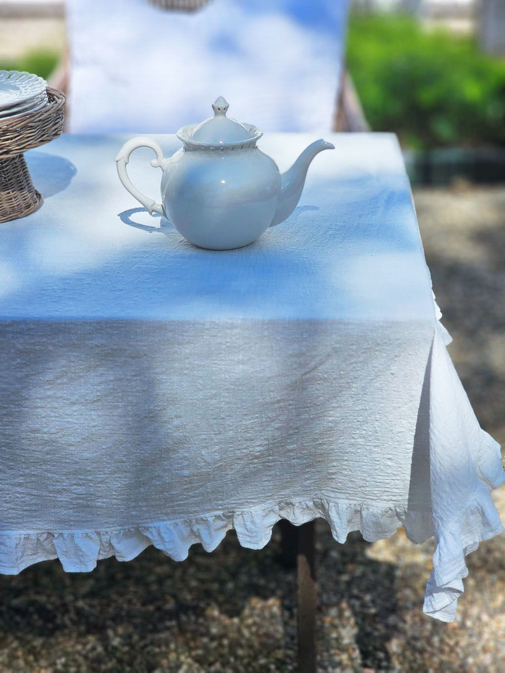 Nappe Prairie blanche à volants