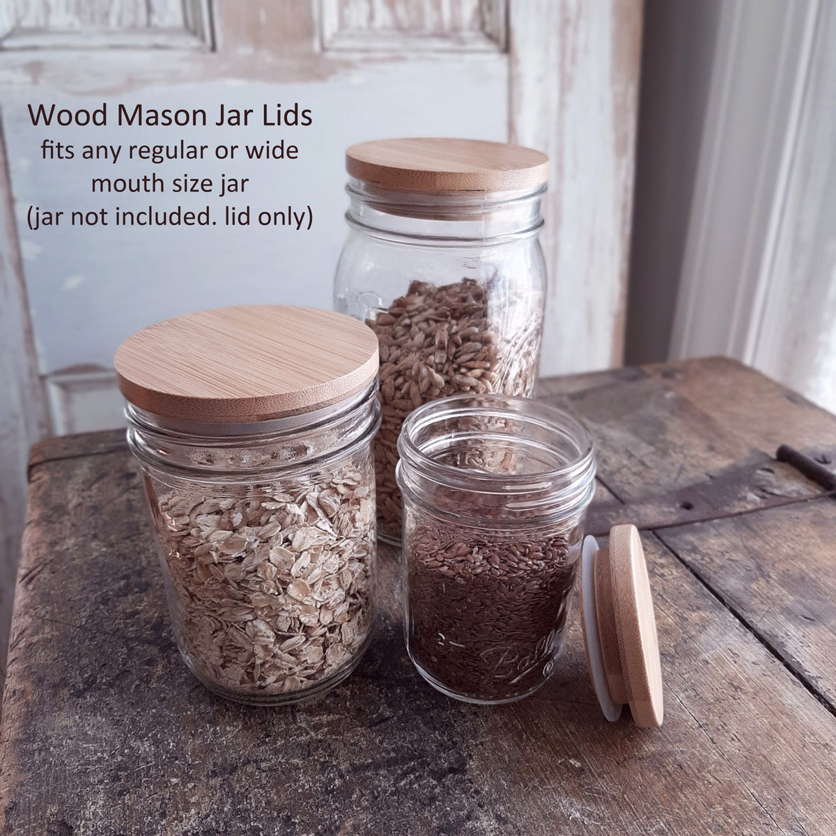 Deckel aus Holz für Mason Jars