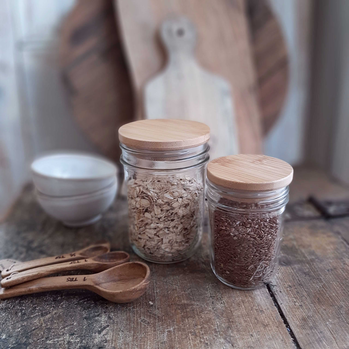 Deckel aus Holz für Mason Jars