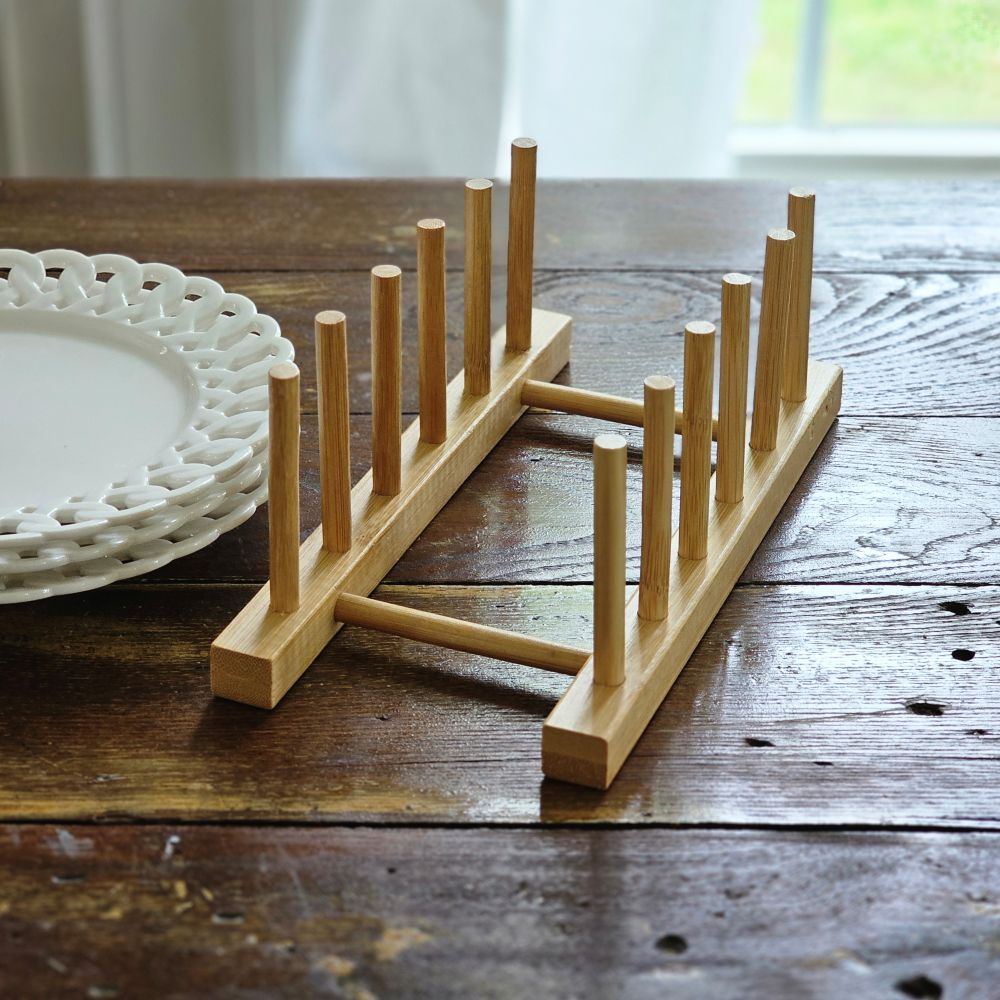 Étagère à assiettes en bois noir