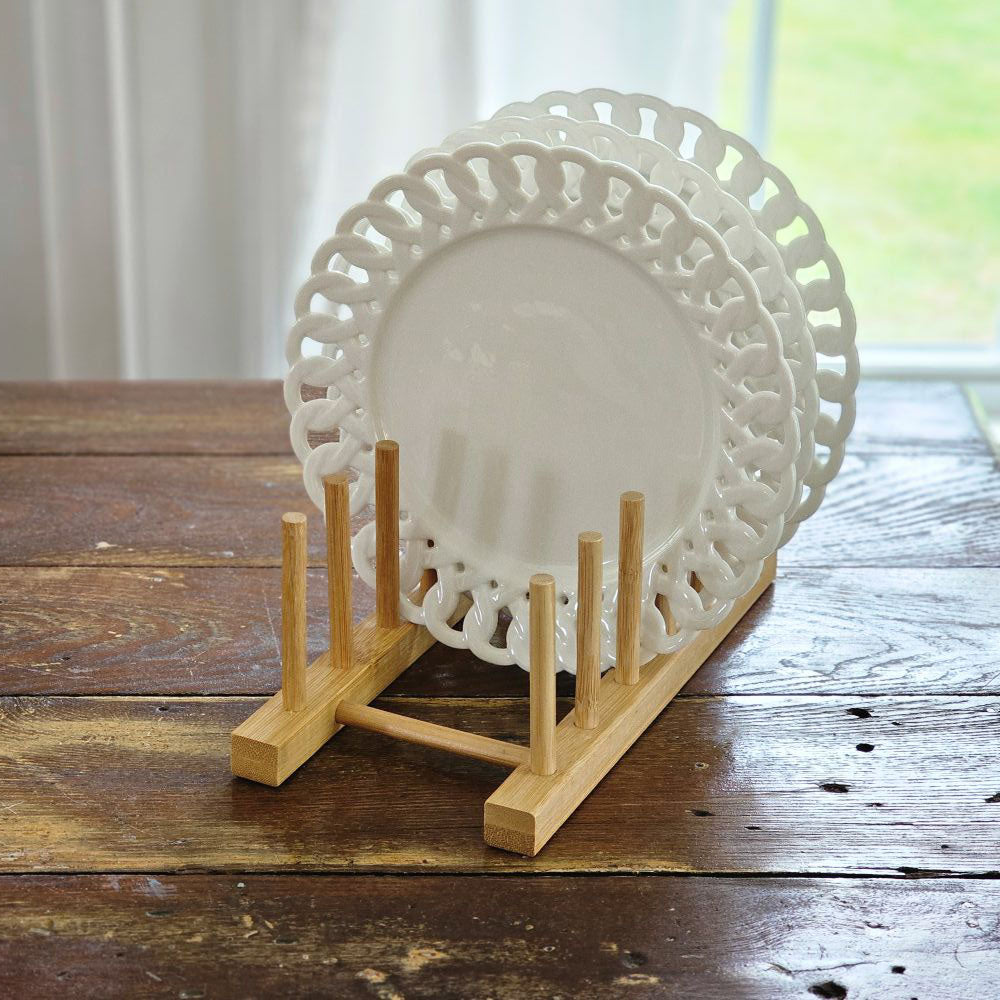 Black Wood Plate Rack