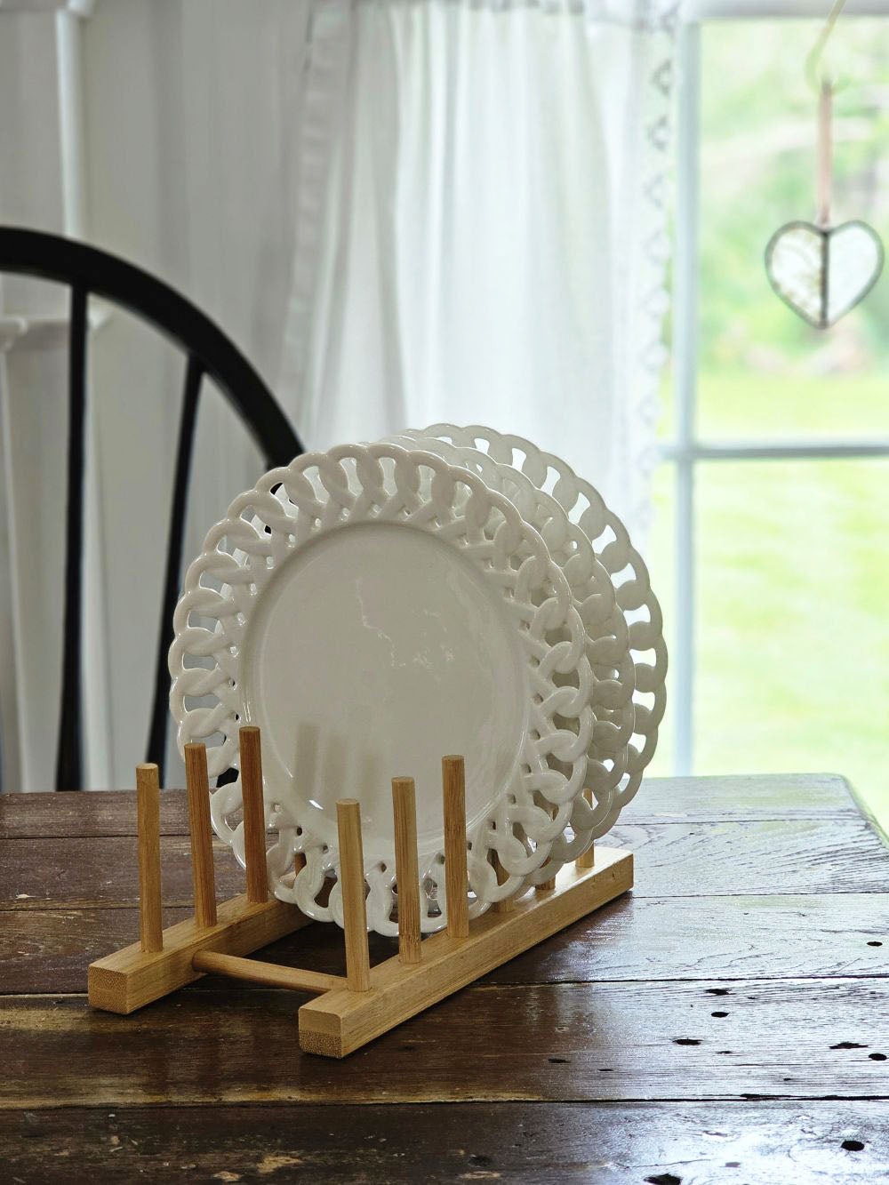 Black Wood Plate Rack